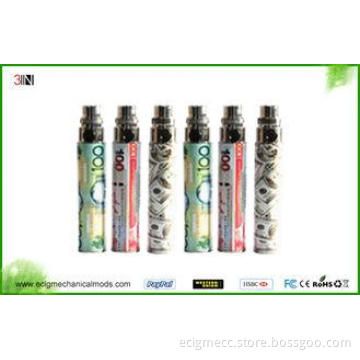 Embossed VV Ego E Cig Battery / Ego Q Battery 650 puff , 85